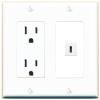 RiteAV USBC Wall Plate - Outlet [White] view 1