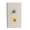BOPLAT Single Gang CAT6 Ethernet Coax Wall Plate Light Almond - CAT 6 RJ45 Coaxial Cover Plate Female to Female for CAT6/CAT5e Network Cables and Cable TV view 1