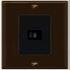 RiteAV USBC Wall Plate - 1 Gang Decorative [Brown/Black] view 1