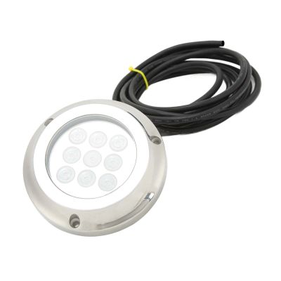 Yacht Underwater Light, Seawater Lamp Shock Tempered Glass for Boat (Blue Light)