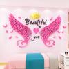 3D Acrylic Beautiful Wing Wall Decoration Sticker for Baby Room, Bedroom, Game Room, etc. (L - 180 x 99 cm, Gold) view 2