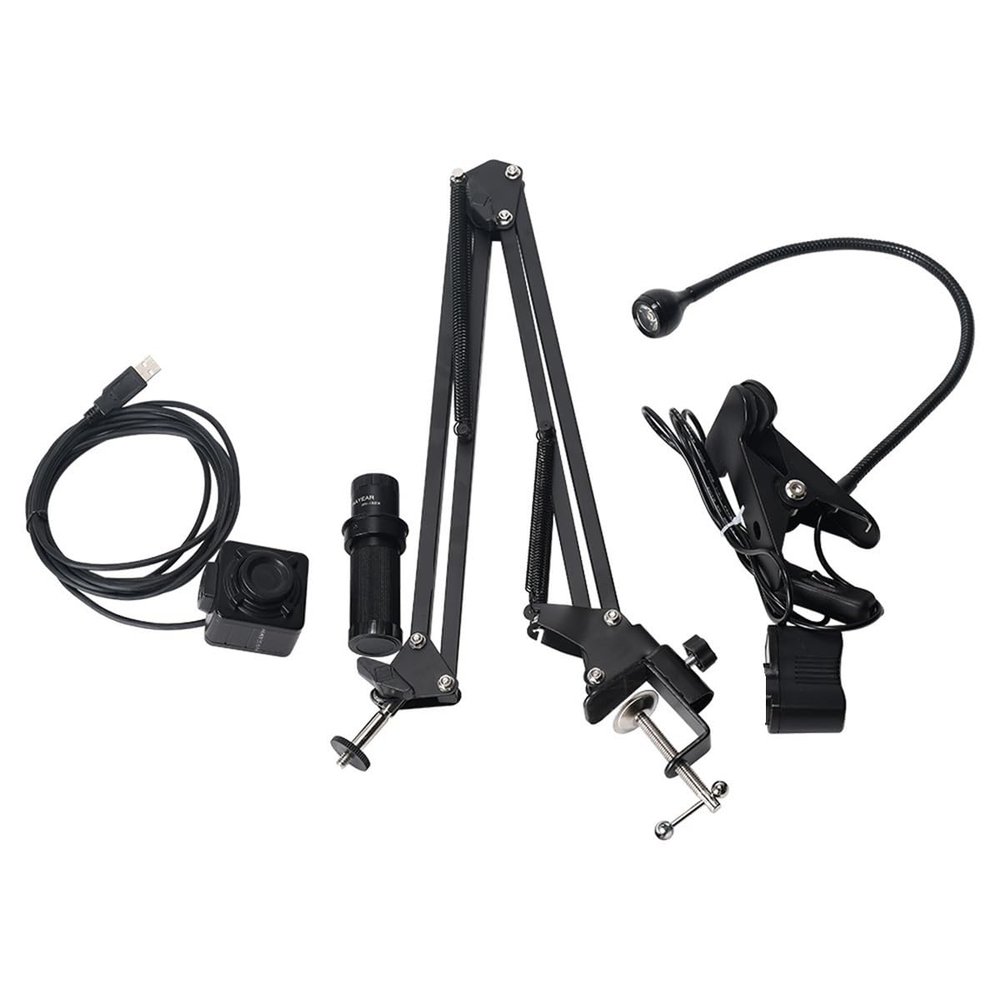 JUIYU Microscope Accessories Kit 5MP USB Microscope Camera HY-500B Foldable FHD Digital Industrial Camera with 150X C-Mount Lens Microscope Slides (Color : Full Kit)