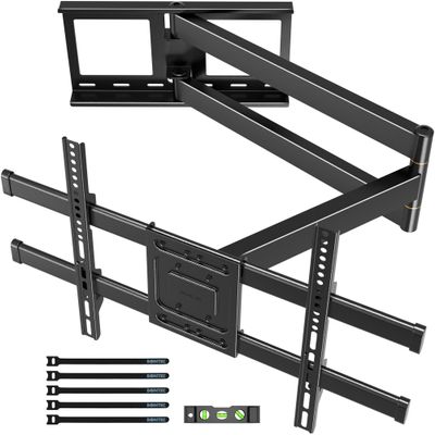 BONTEC TV Wall Mount with Extra Long 40.9 Extension Corner Arm for 32-75 Inch TVs, Holds Up to 132lbs, Full Motion Dual Arm TV Bracket with Tilt, Swivel, Level Adjustment, Max VESA 600x400mm
