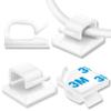 100Pcs Cable Clips, Adhesive Cable Organizer Cord Holder Wire Clip Wire Management Self Adhesive Hooks Wire Holder for Office, Home(White, 100PCS) view 1