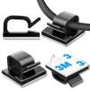 100 Pcs Cable Clips, Adhesive Cable Organizer Cord Holder Wire Clip Wire Management Self Adhesive Hooks Wire Holder for Office, Home (Black) view 1