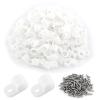 Eilumduo 100 Pack R-Type White Wire Clamp, 3/8 Inch Nylon Clip Cable Fastener Wire Clamp with 100 Pack Screws for Wire Management view 1