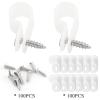 Eilumduo 100 Pack R-Type White Wire Clamp, 3/8 Inch Nylon Clip Cable Fastener Wire Clamp with 100 Pack Screws for Wire Management view 3