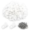 Eilumduo 100 Pack R-Type White Wire Clamp, 1/4 Inch Nylon Clip Cable Fastener Wire Clamp with 100 Pack Screws for Wire Management view 1