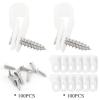 Eilumduo 100 Pack R-Type White Wire Clamp, 1/4 Inch Nylon Clip Cable Fastener Wire Clamp with 100 Pack Screws for Wire Management view 3