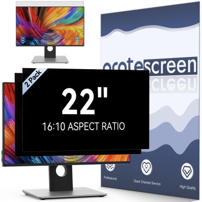 [2-Pack] 22 Inch Computer Privacy Screen Filter for 16:10 Widescreen Monitor, Removable Eye Protection Anti Glare Blue Light Filter Privacy Shield, Anti Scratch Anti Spy Screen Protector Film 22 In