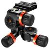 K&F CONCEPT 3-Way Geared Tripod Head, Millimeter Micro-Adjustment, Full CNC Aluminum Alloy Tripod Head, Maximum Load Capacity of 13.2lbs/6kg for Star Shooting, Commercial Photography, etc. view 1