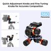 K&F CONCEPT 3-Way Geared Tripod Head, Millimeter Micro-Adjustment, Full CNC Aluminum Alloy Tripod Head, Maximum Load Capacity of 13.2lbs/6kg for Star Shooting, Commercial Photography, etc. view 3