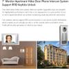 AMOCAM Apartment Video Intercom System, Wired 7 Inches Monitor Video Door Phone Doorbell for 3 Units Apartment, Monitoring, ID Keyfob Unlock Entry, Dual Way Door Intercom with 3-Screen view 2