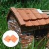 Vaguelly 50pcs Mini Bricks Miniature Bricks Roof Tiles Figurines Fake Red s Flooring Red Wall Roof Tiles Model s for Crafts Accessories Child Clay Manual view 2