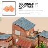 Vaguelly 50pcs Mini Bricks Miniature Bricks Roof Tiles Figurines Fake Red s Flooring Red Wall Roof Tiles Model s for Crafts Accessories Child Clay Manual view 3