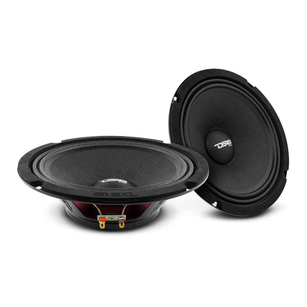 DS18 PRO-NS8.4 8 Inches Shallow Loudspeaker Car Audio - Midrange 400W Max 200W RMS 4 Ohms Slim Neodymium Magnet - The Most Elegant Neodymium Midrange Loudspeakers Available - 2 Speakers