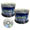 DVD+R DL Double Layer Logo 8X 8.5GB 240min Video  LSK Media Logo Top, 100 Discs, 2-Pack, 50 Pack in Spindle | Blank DVDs for Burning Video | DVD Discs Blank | Recordable DVDs view 1