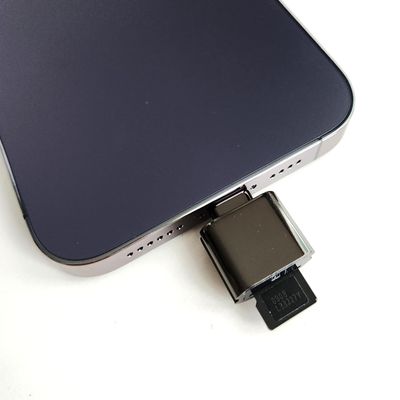 Mini/Micro Lightning to TF Micro SD Card SDHC SDXC Memory Reader OTG Adapter Compatible with iphone ipad come with Keychain (Black)