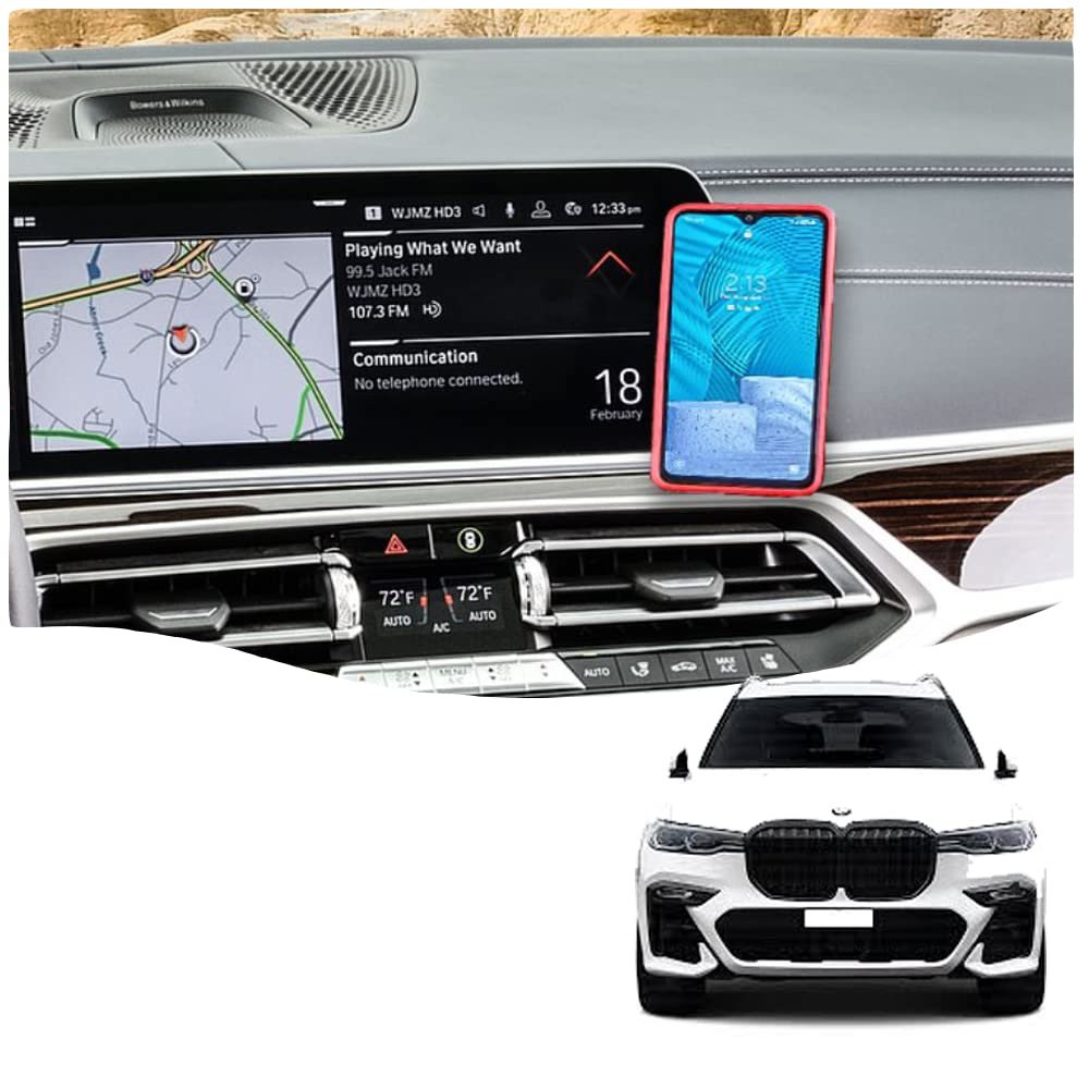 Cell Phone Mount Holder Compatible with & Made for BMW X7 (2019-2022) Dashboard Console Screens