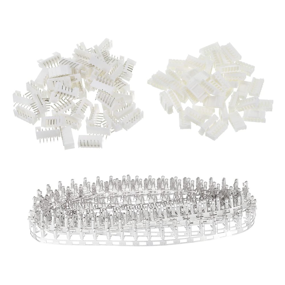 MECCANIXITY 2mm Pitch PH Connector Kits 6 Pin Male Female Header Right Angle Pin Socket Housing Cable Adapter and Crimp DIP, 30 Set(240pcs)