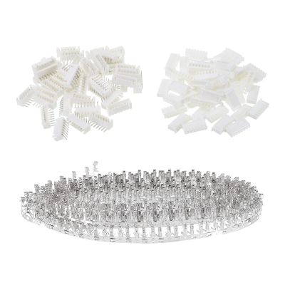 MECCANIXITY 2.54mm Pitch XH Connector Kits 7 Pin Male Female Header Right Angle Socket Housing Cable Adapter and Crimp DIP Kits, 50 Set(450pcs)