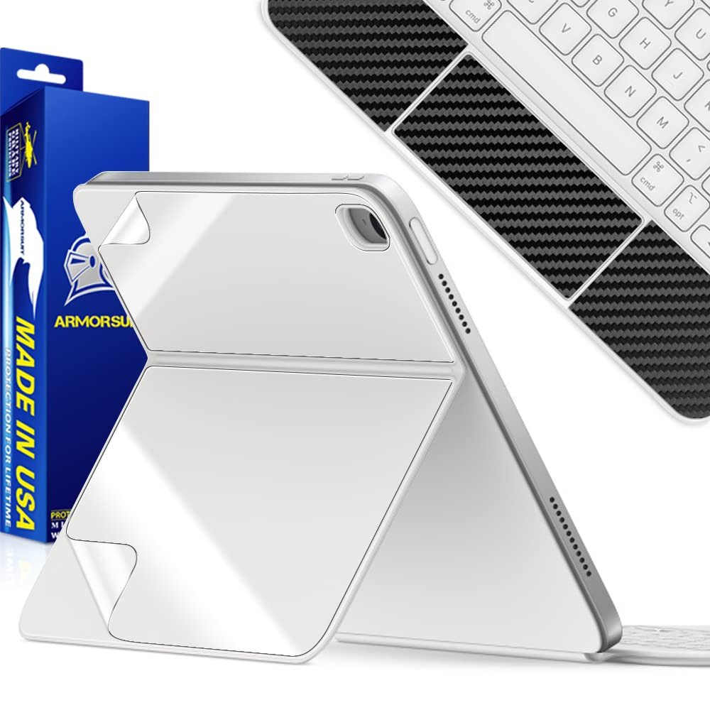 ArmorSuit MilitaryShield Full Body Skin + Black Carbon Fiber Film for Magic Keyboard Folio for iPad (10th Generation) - Anti-Bubble HD Full Body Skin Film
