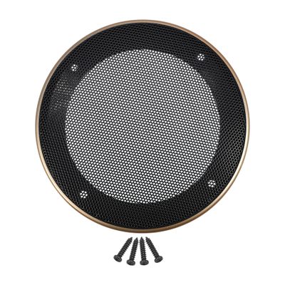 X AUTOHAUX 4 Inch Car Metal Audio Speaker Grill Cover Mesh Woofer Horn Guard Decorative Circle Grille Protector with Screw Gold Tone