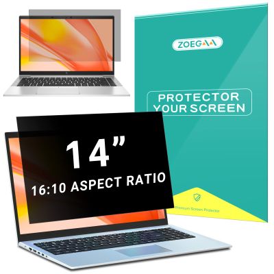 ZOEGAA Laptop Privacy Screen 14 inch for 16:10 Aspect ratio, 14" Removable Anti Glare Protector Blue Light Filter Shield Compatible with Lenovo Hp Dell Acer Asus Thinkpad Envy Xps