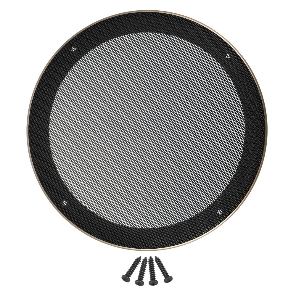 X AUTOHAUX 8 Inch Car Metal Audio Speaker Grill Cover Mesh Woofer Horn Guard Decorative Circle Grille Protector with Screw Gold Tone