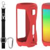 Geekria Silicone Speaker Case Cover Compatible with JBL Pulse 5, Protective Soft Skin, Replacement Bluetooth Speakers Travel Carrying Sleeve with Keychain Hook with Shoulder Strap (Red) view 1