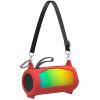 Geekria Silicone Speaker Case Cover Compatible with JBL Pulse 5, Protective Soft Skin, Replacement Bluetooth Speakers Travel Carrying Sleeve with Keychain Hook with Shoulder Strap (Red) view 3