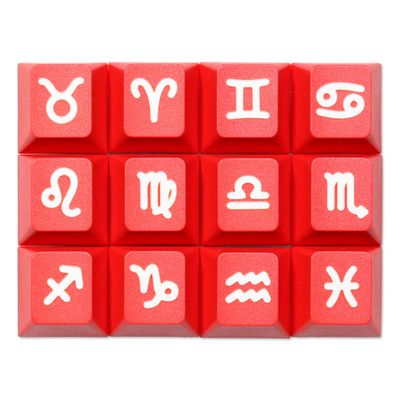 KPREPUBLIC Novelty Constellation dip dye pbt keycap for Keyboard ESC r1 Aries Taurus Gemini Cancer Leo Virgo Libra Scorpio Sagittarius (Constellation 12in1 x1)