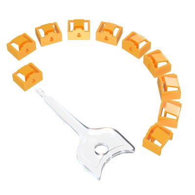 100 Pcs RJ45 Port Lock with 5 Keys, Locking RJ45 Port/Dust Blocker,Compatible with Computer,TV,Router,Other Devicesrj45 (Yellow)
