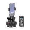 Camnoon YT1200 Motorized Pan Tilt Head 2-axis Panoramic Head 360 Rotation Panoramic Tripod Head 100M Wireless Remote Control 9 Levels Adjustable Speed with Phone Clip for Smartphone Camera Video view 1