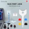 100pcs RJ45 Port Lock with 5 Keys, Locking RJ45 Port/Dust Blocker,Compatible with Computer,TV,Router,Other Devicesrj45 (Black) view 3