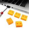 10Pcs USB Port Lock with 1 Keys, Locking USB Port/Dust Blocker, USB Dust Cover Cap Female Port Plugs Protector, Compatible with Computer,TV,Router,USB Devices(Yellow) view 1