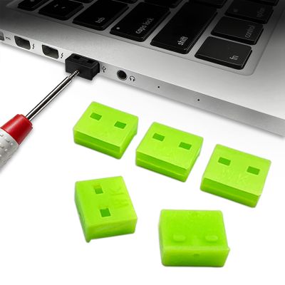 10Pcs USB Port Lock with 1 Keys, Locking USB Port/Dust Blocker, USB Dust Cover Cap Female Port Plugs Protector, Compatible with Computer,TV,Router,USB Devices(Green)