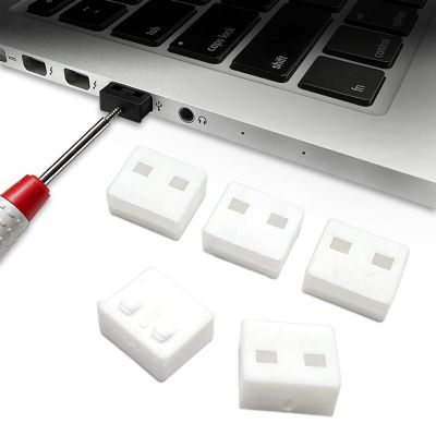 10Pcs USB Port Lock with 1 Keys, Locking USB Port/Dust Blocker, USB Dust Cover Cap Female Port Plugs Protector, Compatible with Computer,TV,Router,USB Devices(White)
