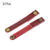MECCANIXITY Pack of 5 Leather Cable Straps Cord Organizer 90x12mm Portable Cable Leather Clips Burgundy Earphone Cord Management for Cable, Wire view 3