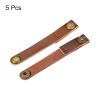 MECCANIXITY Pack of 5 Leather Cable Straps Cord Organizer 90x12mm Portable Cable Leather Clips Light Brown Earphone Cord Management for Cable, Wire view 3