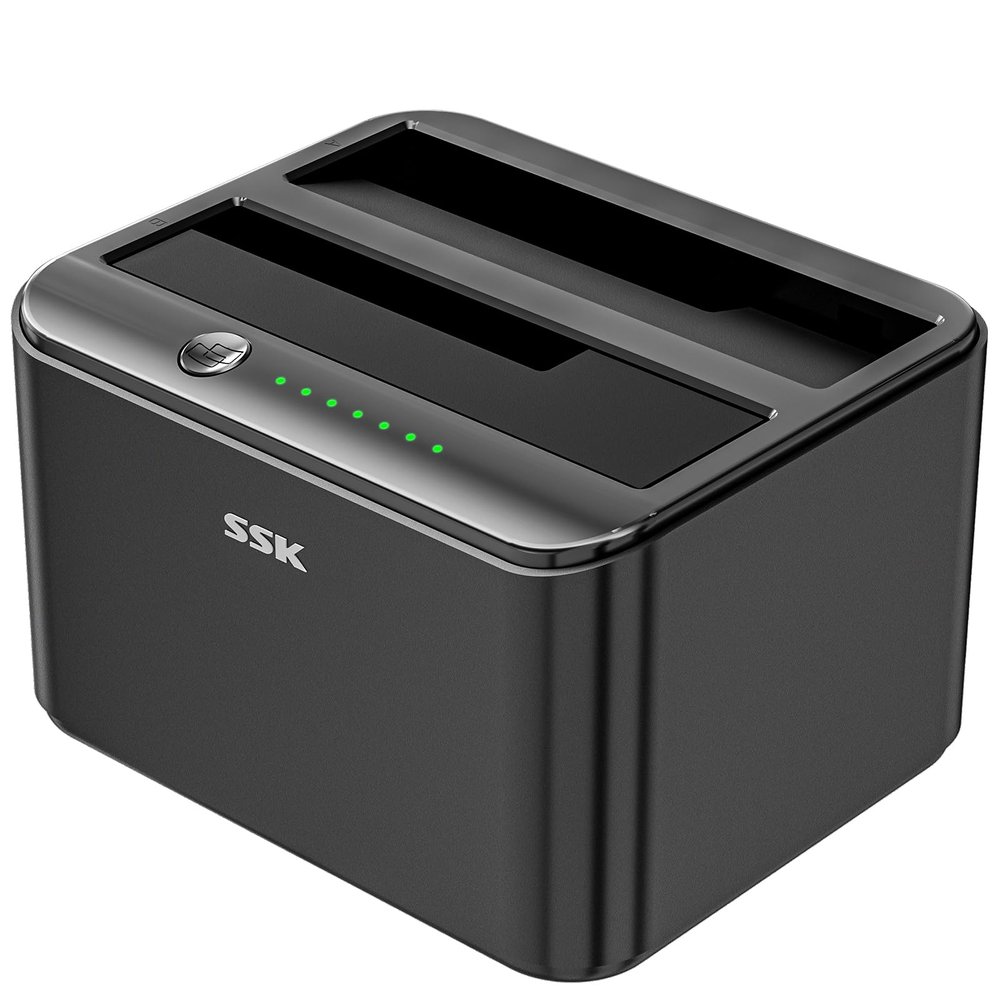 SSK External Hard Drive Docking Station Cloner USB 3.0 to SATA Dual Bay