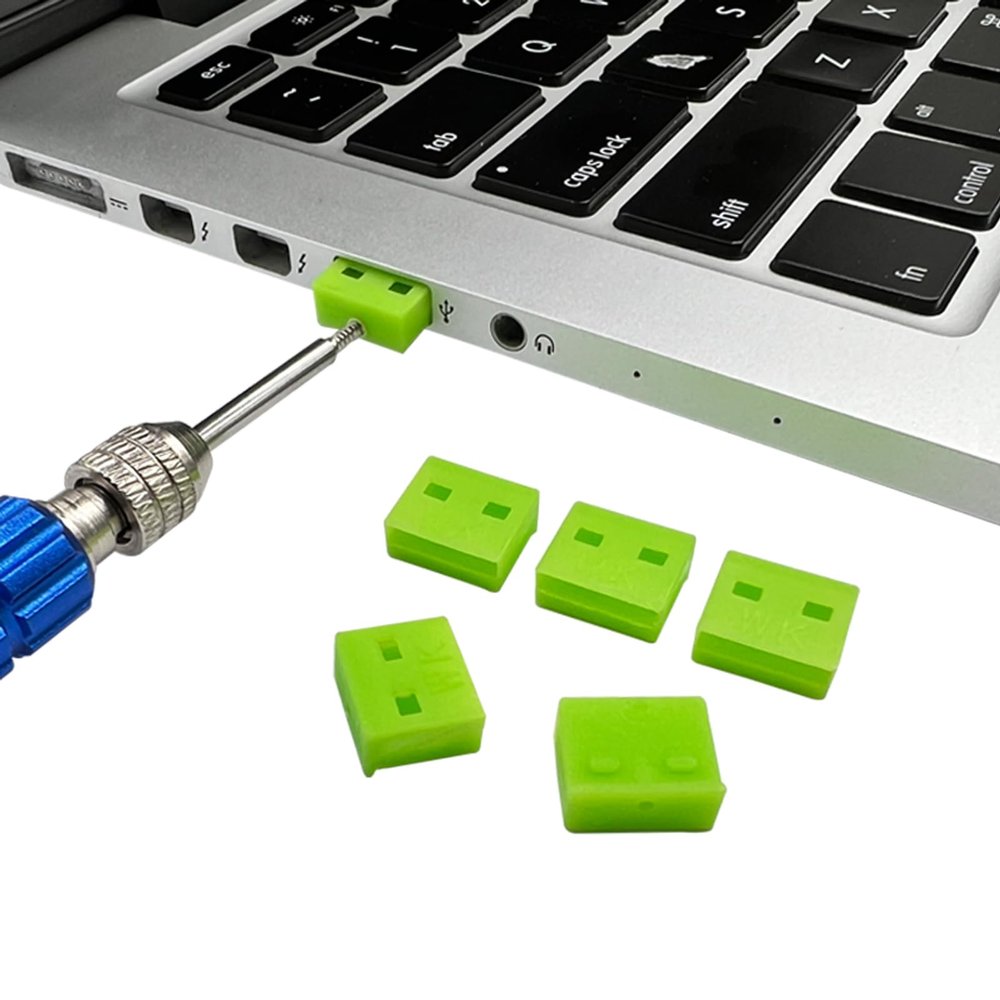 50Pcs USB Port Lock with 3 Keys, Locking USB Port/Dust Blocker, USB Dust Cover Cap Female Port Plugs Protector, Compatible with Computer,TV,Router,USB Devices (Green)
