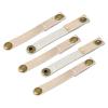 MECCANIXITY Pack of 5 Leather Cable Straps Cord Organizer 90x12mm Portable Cable Leather Clips Golden Earphone Cord Management for Cable, Wire view 1