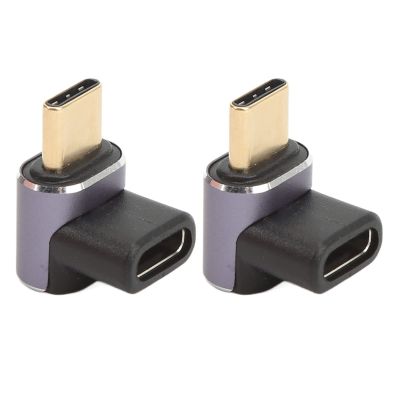 90 Degree USB C Adapter Male to Female Maximum 8K 120HZ 40Gbps Transmission Right Angle Adapter for Transmission Charge
