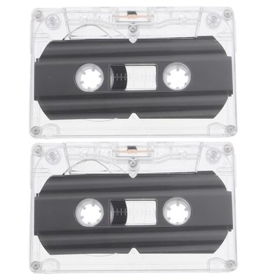 2Pcs 30 Minute Blank Audio Cassette Tapes for DIY Voice Recording Teaching Materials Transparent Plastic Shell Low Noise Replacement