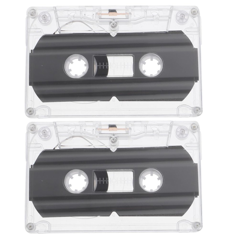 2Pcs 30 Minute Blank Audio Cassette Tapes for DIY Voice Recording Teaching Materials Transparent Plastic Shell Low Noise Replacement