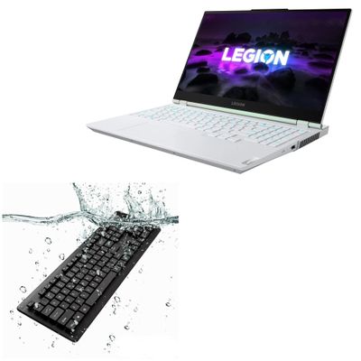 BoxWave Keyboard Compatible with Lenovo Legion 5i (15 in - 82JK) - AquaProof USB Keyboard, Washable Waterproof Water Resistant - Jet Black