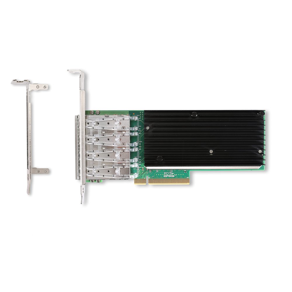 10G Ethernet Network Card, 10Gb Quad-Port SFP+, 10Gbe LAN PCI-E with Intel XL710-BM1, 4 * 10Gbps Ports Computer Adapter Support Windows Server/Linux/Vmware,Tall&Short Bracket for Gaming, Office