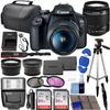 Canon EOS Rebel T7 DSLR Camera w/EF-S 18-55mm f/3.5-5.6 IS II Lens Bundle with 2x 64GB Memory Cards + Wide Angle & Telephoto Lenses + Pro Kit (Renewed) Black view 1
