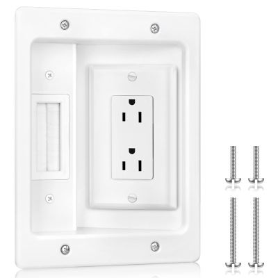 Elecpow in Wall Cable Management Kit, Hide TV Power Cables & Low Voltage Wires Behind The Wall, Recessed Outlet for Wall Mounting TV
